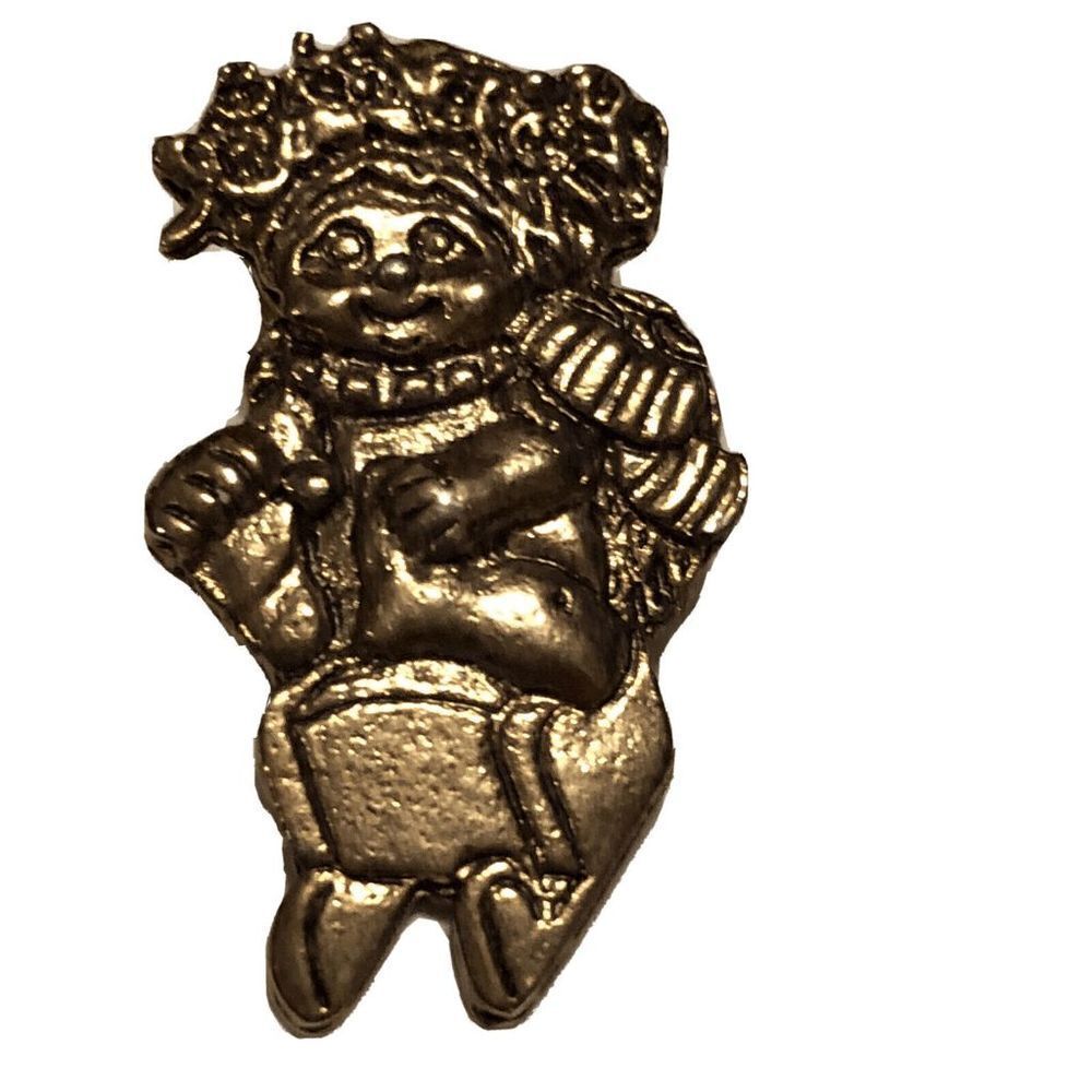 Vintage 1.2” Dreamsicles Lapel Pin - Christmas Girl On Sled - 1999
